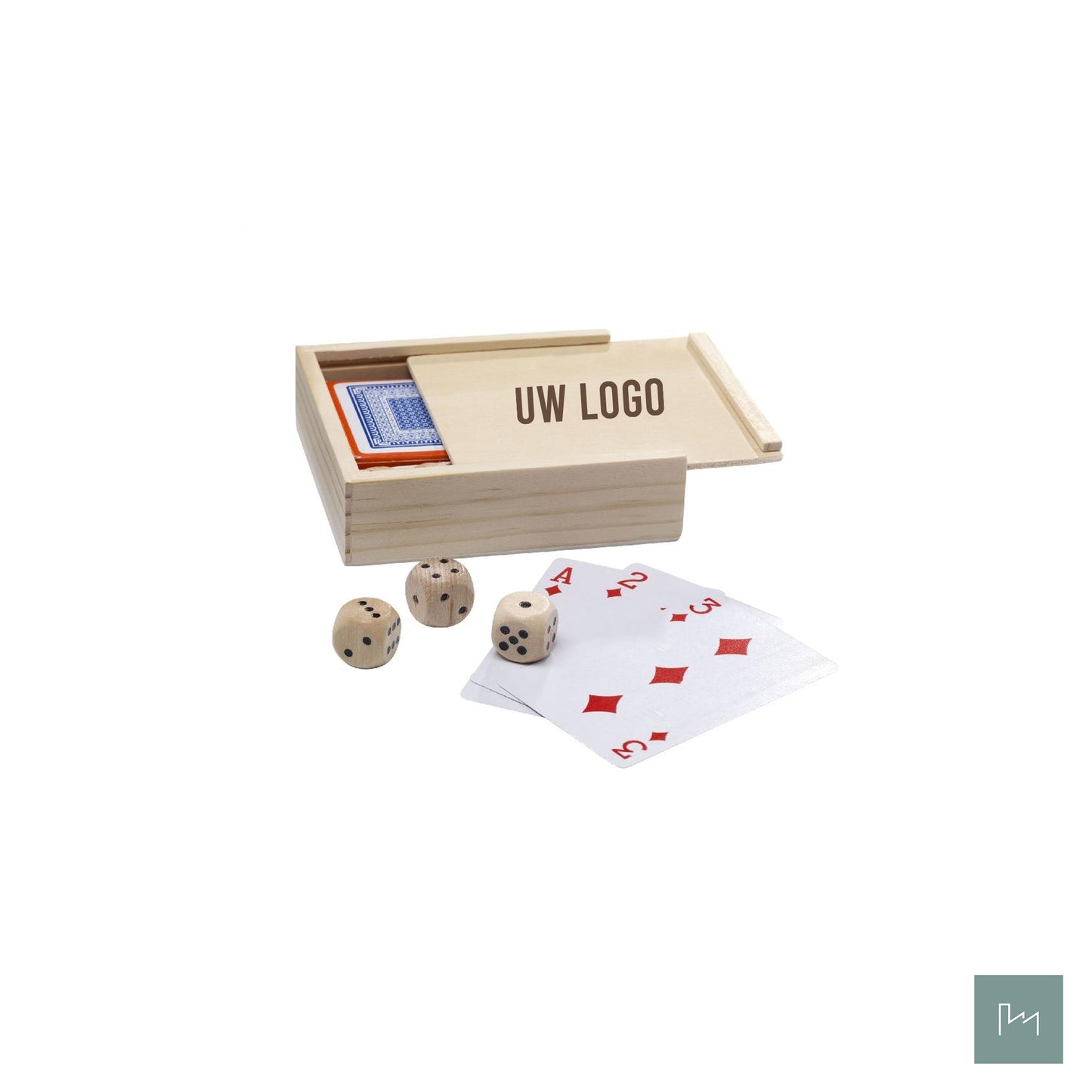 Kaart spel met 5 dobbelstenen