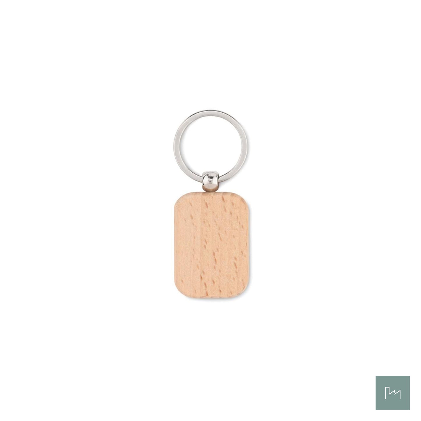 Houten sleutelhanger (rechthoek)