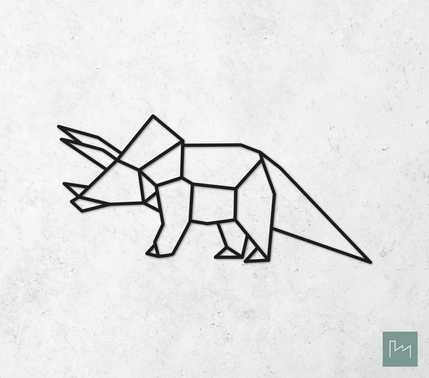Houten Geometrische Dino Triceratops #2