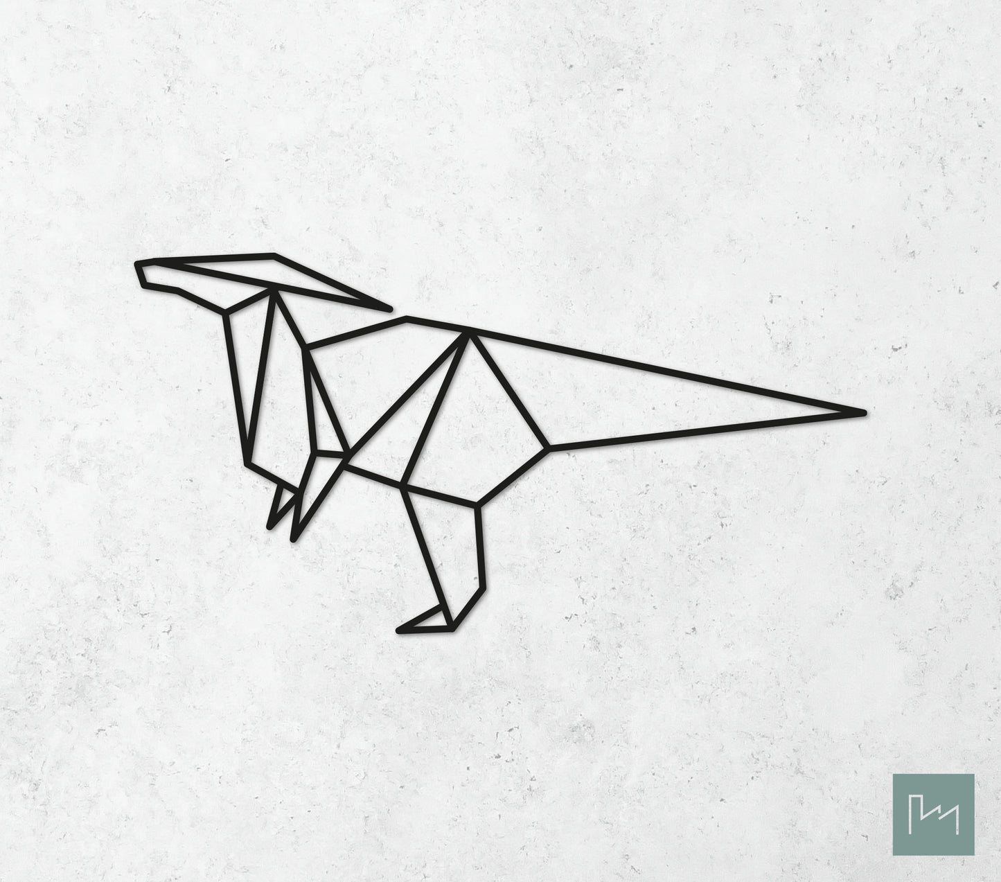 Houten Geometrische Dino Parasaurolofus
