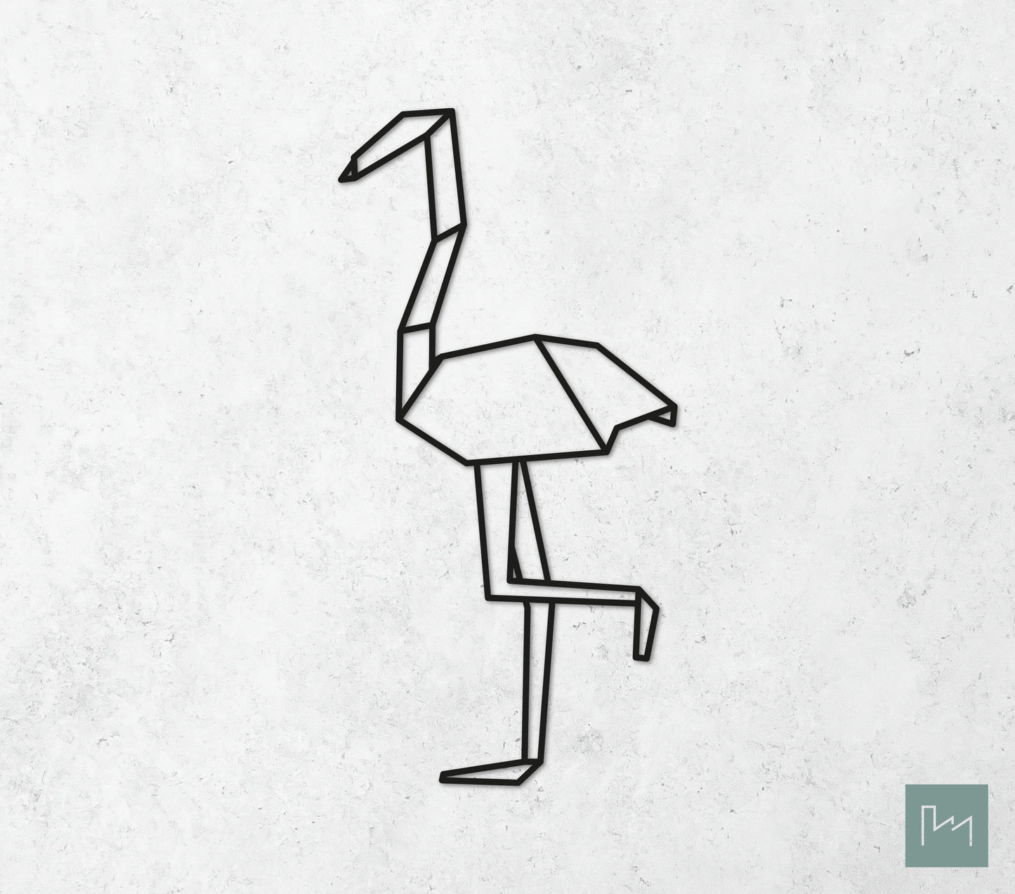 Houten Geometrische Flamingo #2