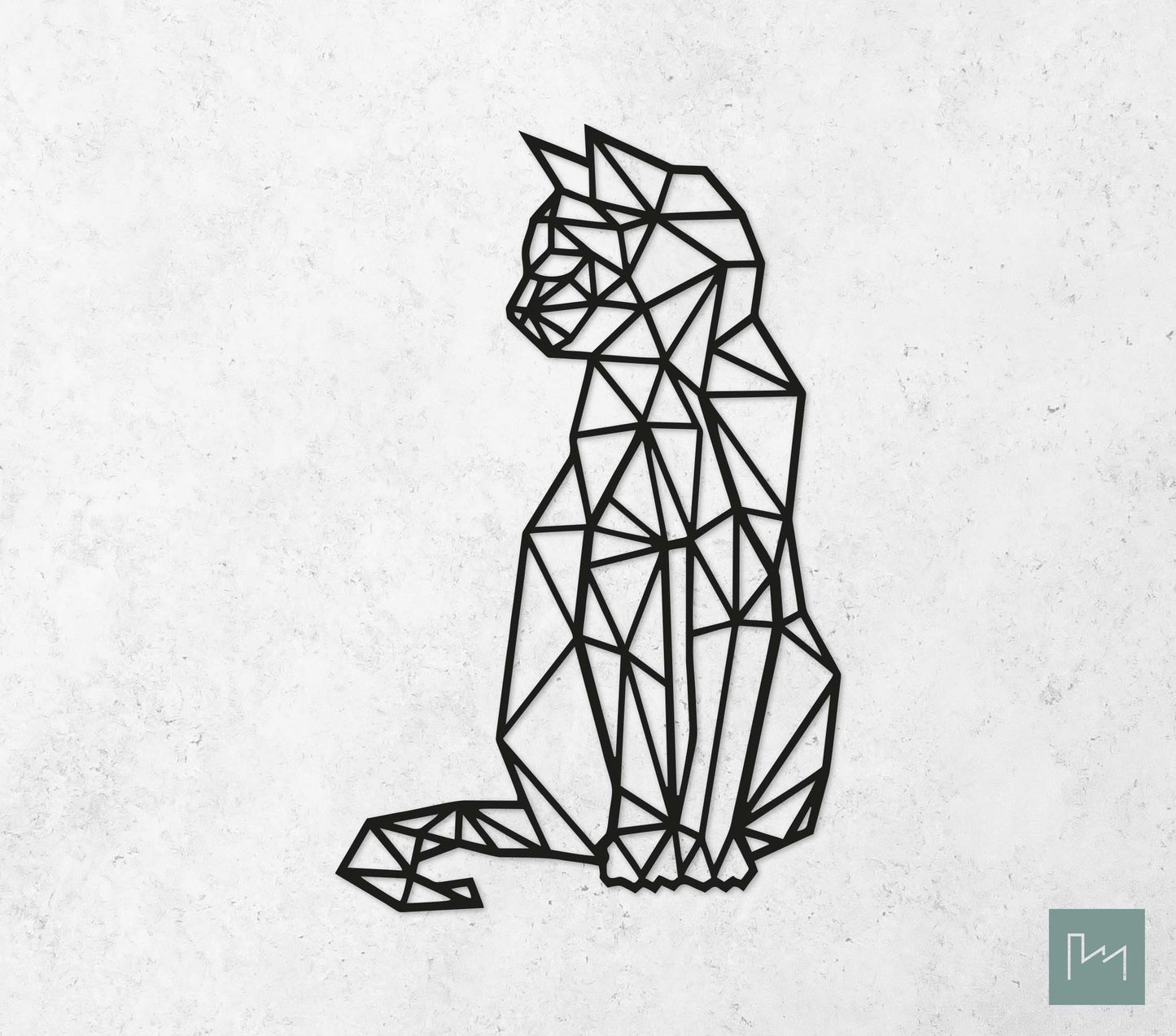 Houten Geometrische Kat/Poes #2