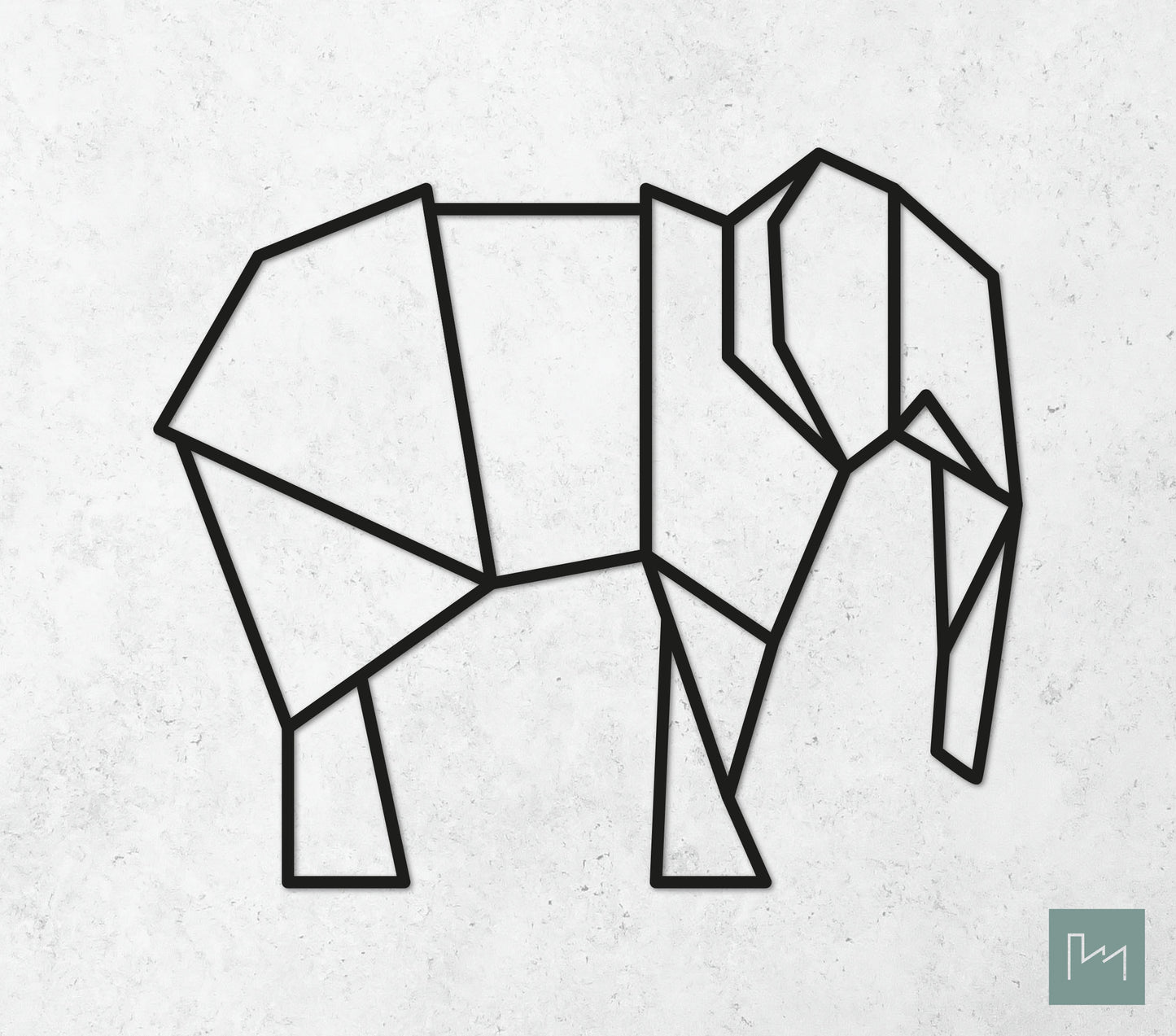 Houten Geometrische Olifant #4