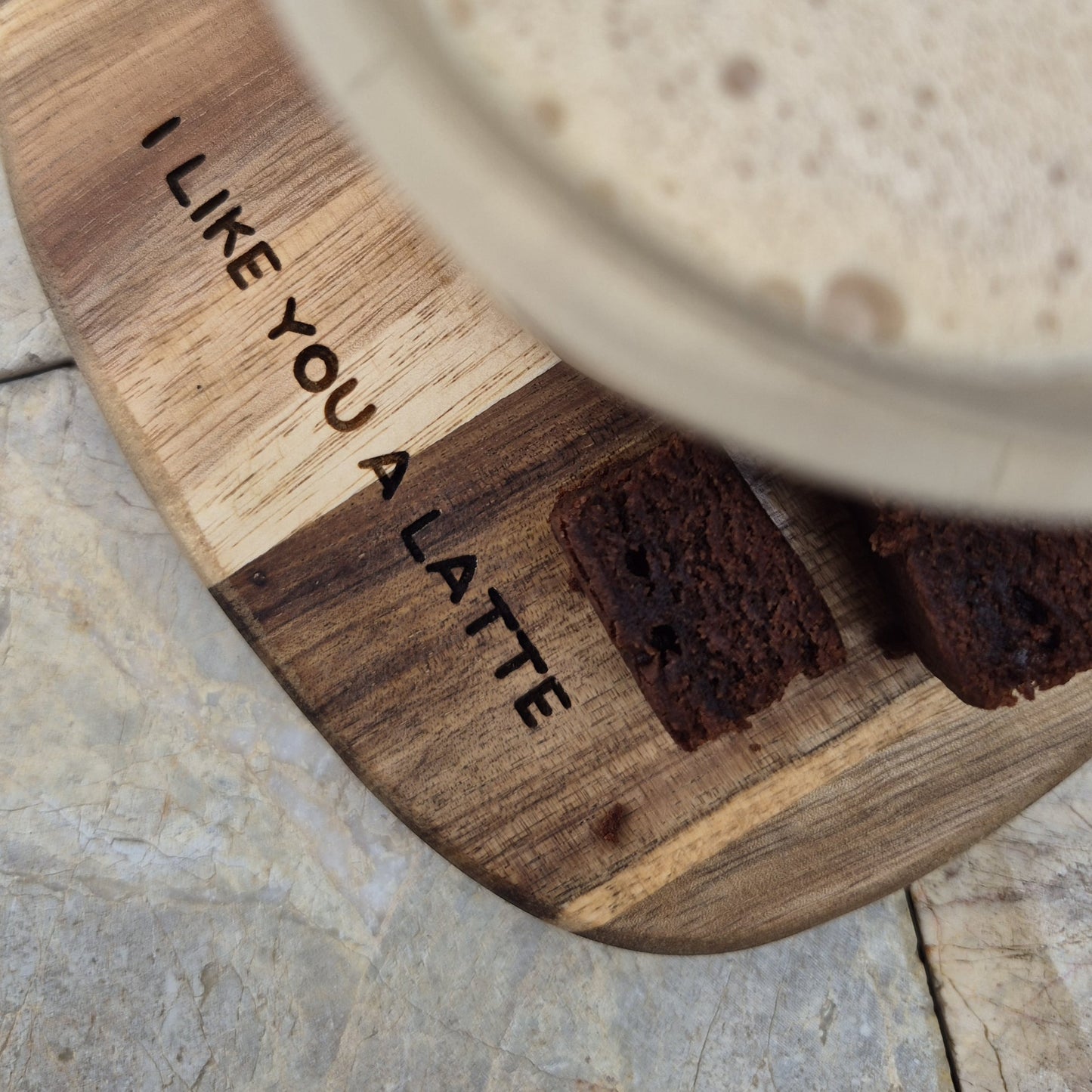 Acacia Koffieplankje "I like you a latte"