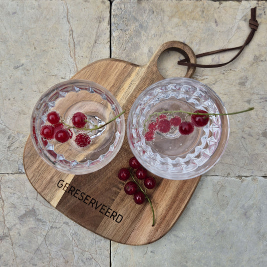 Acacia Borrelplankje "Gereserveerd"