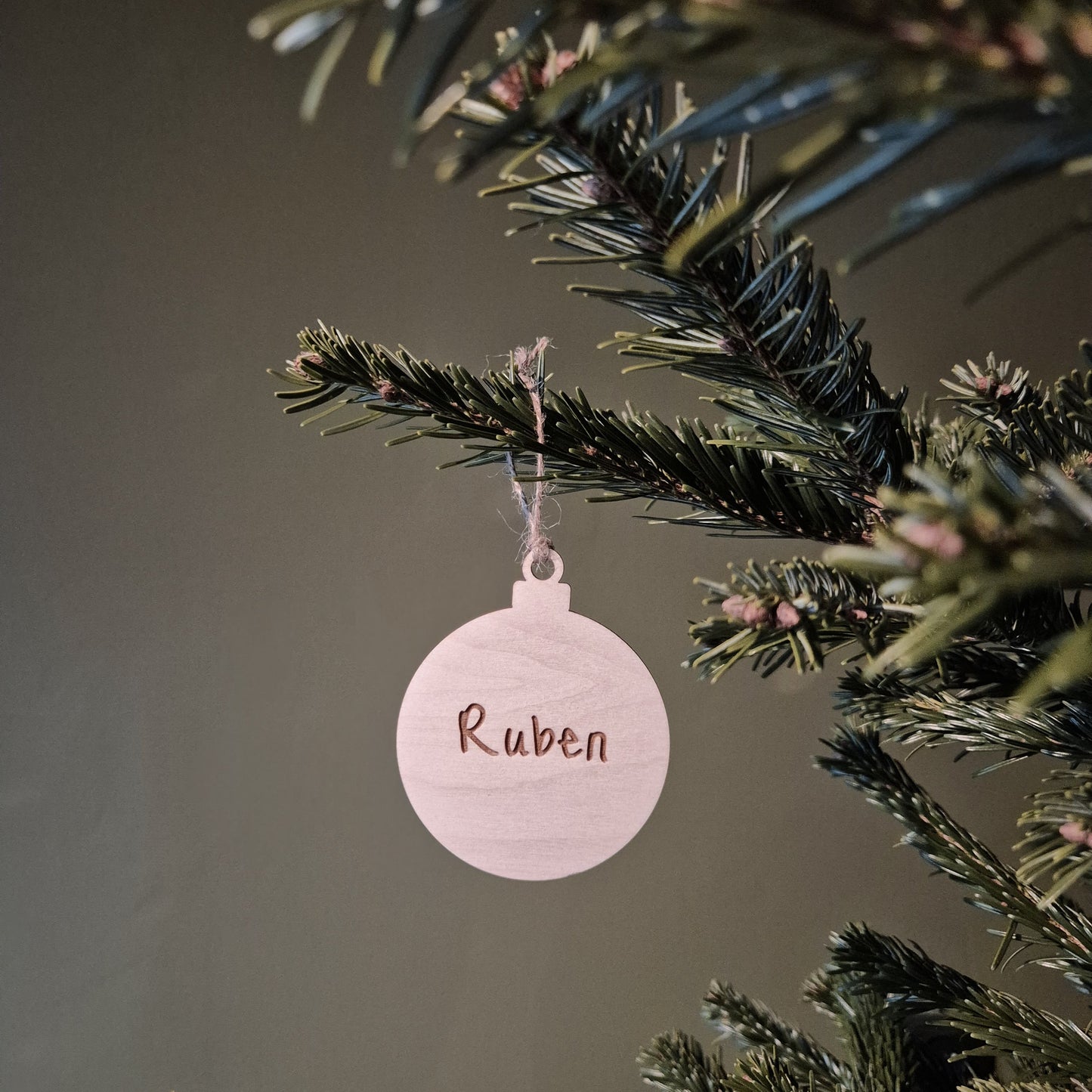 Gepersonaliseerde Houten Kerstbal