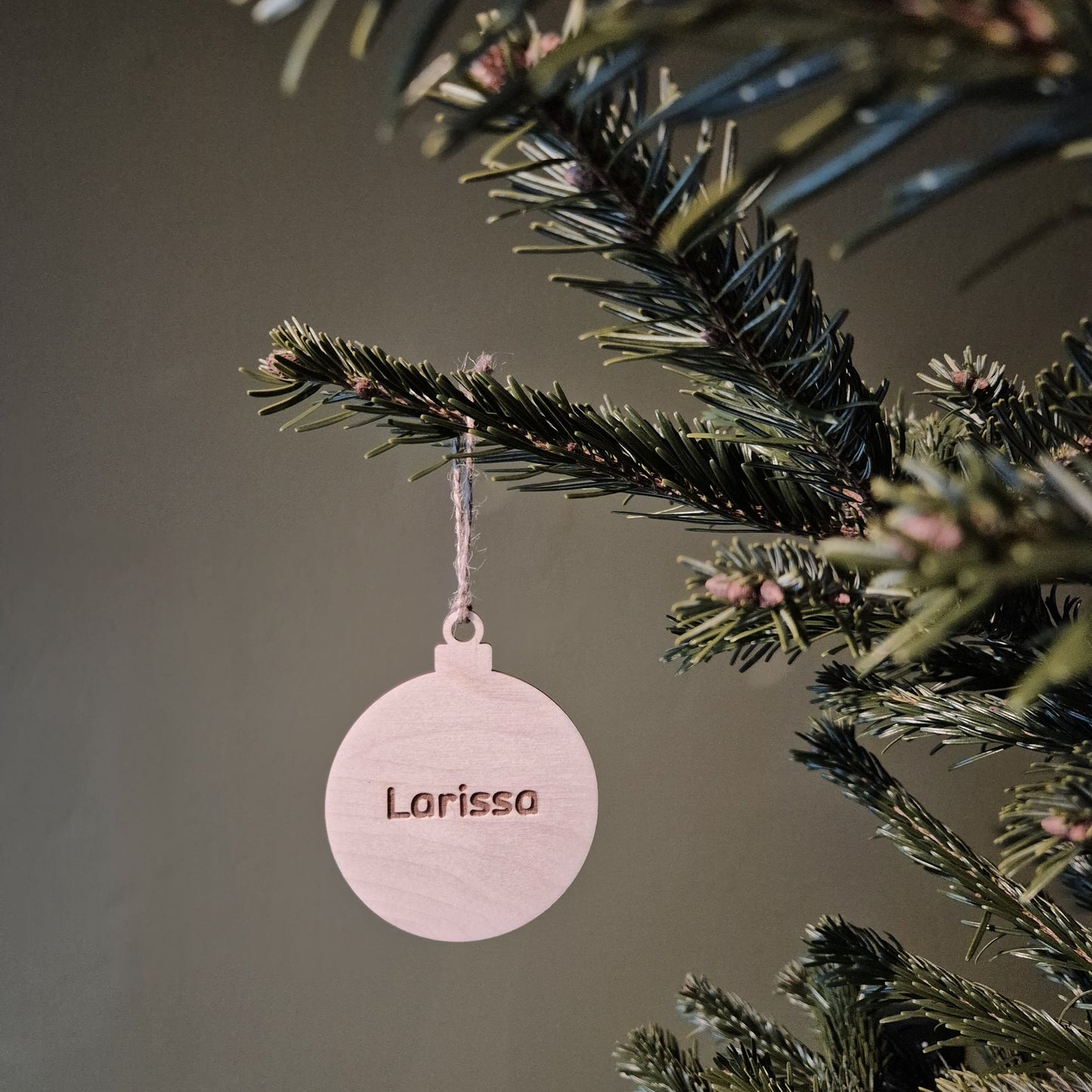 Gepersonaliseerde Houten Kerstbal