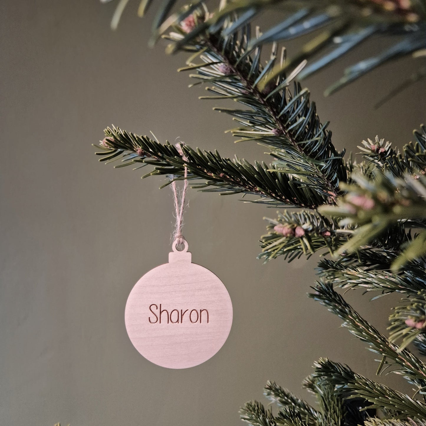 Gepersonaliseerde Houten Kerstbal