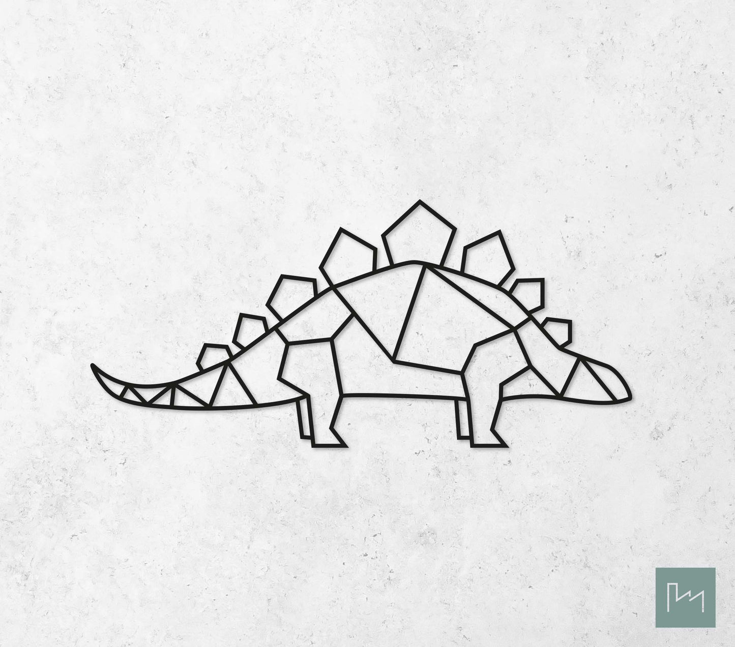 Houten Geometrische Dino Stegosaurus