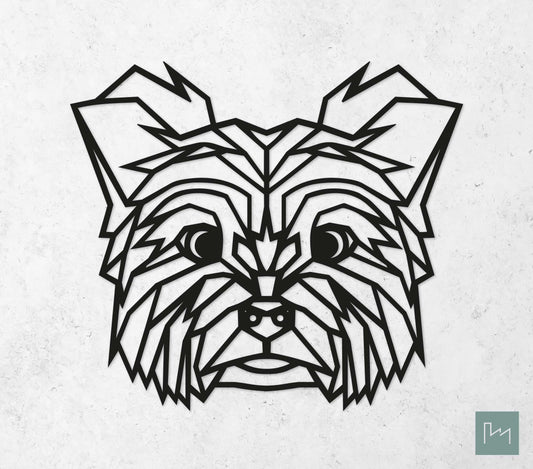 Houten Geometrische Hond Yorkshire Terriër