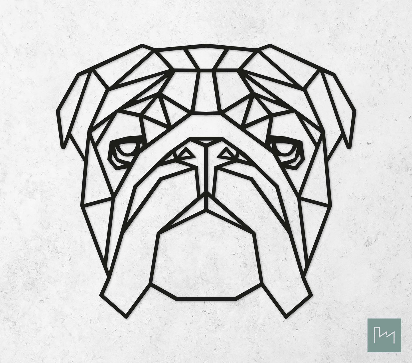 Houten Geometrische Hond Engelse Bulldog
