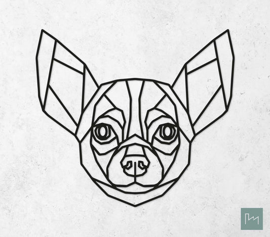 Houten Geometrische Hond Chihuahua