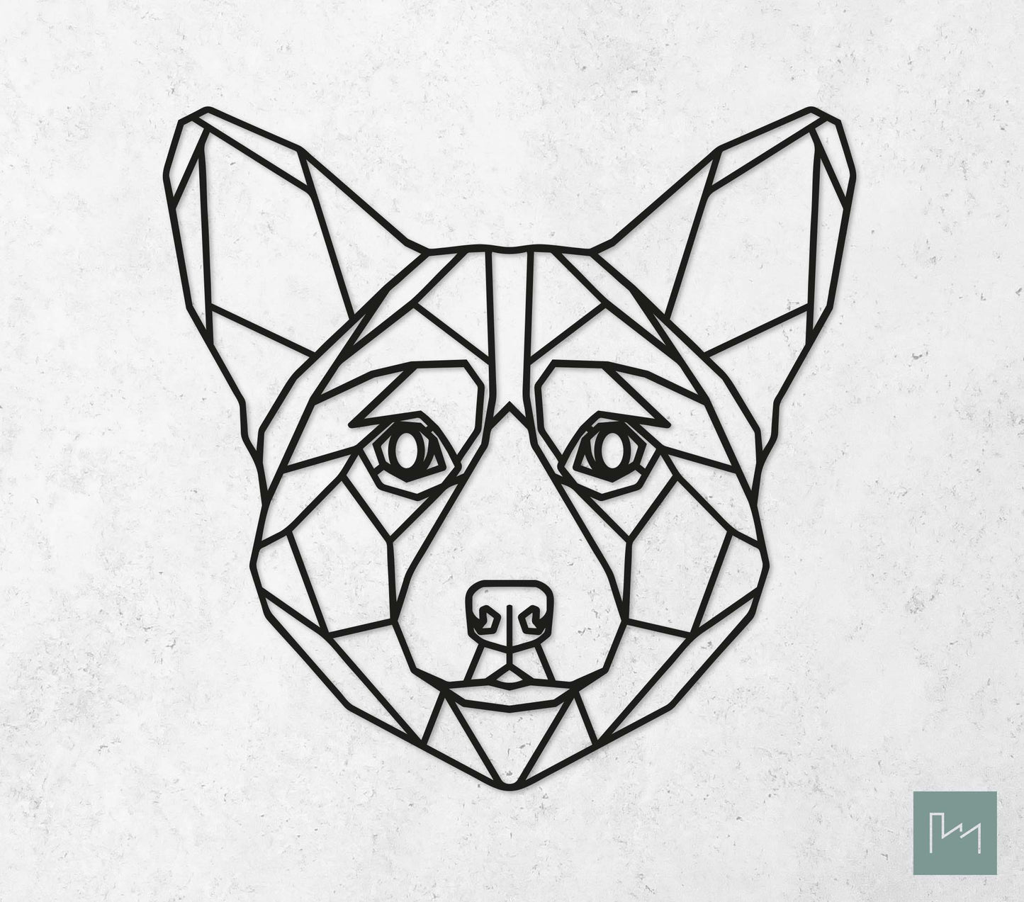 Houten Geometrische Hond Welsh Corgi