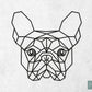 Houten Geometrische Hond Franse Bulldog