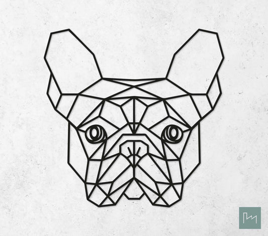 Houten Geometrische Hond Franse Bulldog