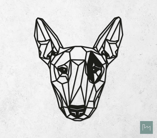 Houten Geometrische Hond Bull Terriër