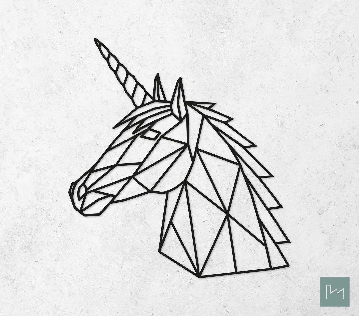 Houten Geometrische Unicorn